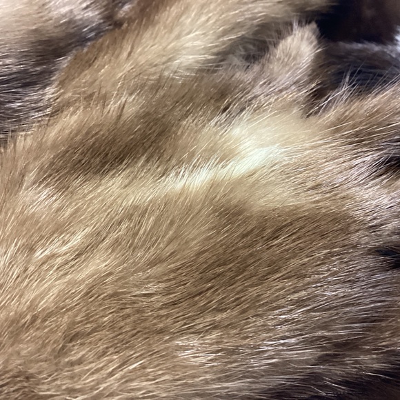Vintage 4 pelt brown/tan full mink fur shawl, neck wrap, boa, scarf clip MINK - Picture 14 of 15